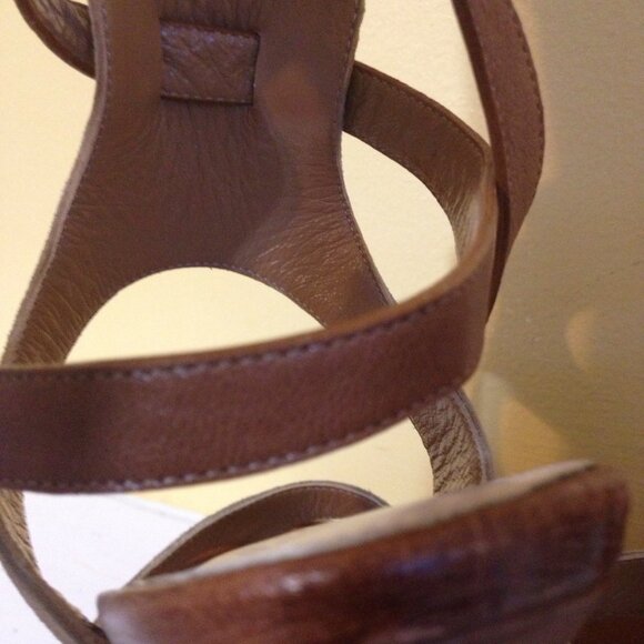 HERVE LEGER Suede / Leather Platform Sandal, Size 7.5, EU 37.5, NARROW !!!, NIB - Picture 3 of 8